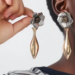 Zara Famous Floral Gold and Silver Floral Earrings